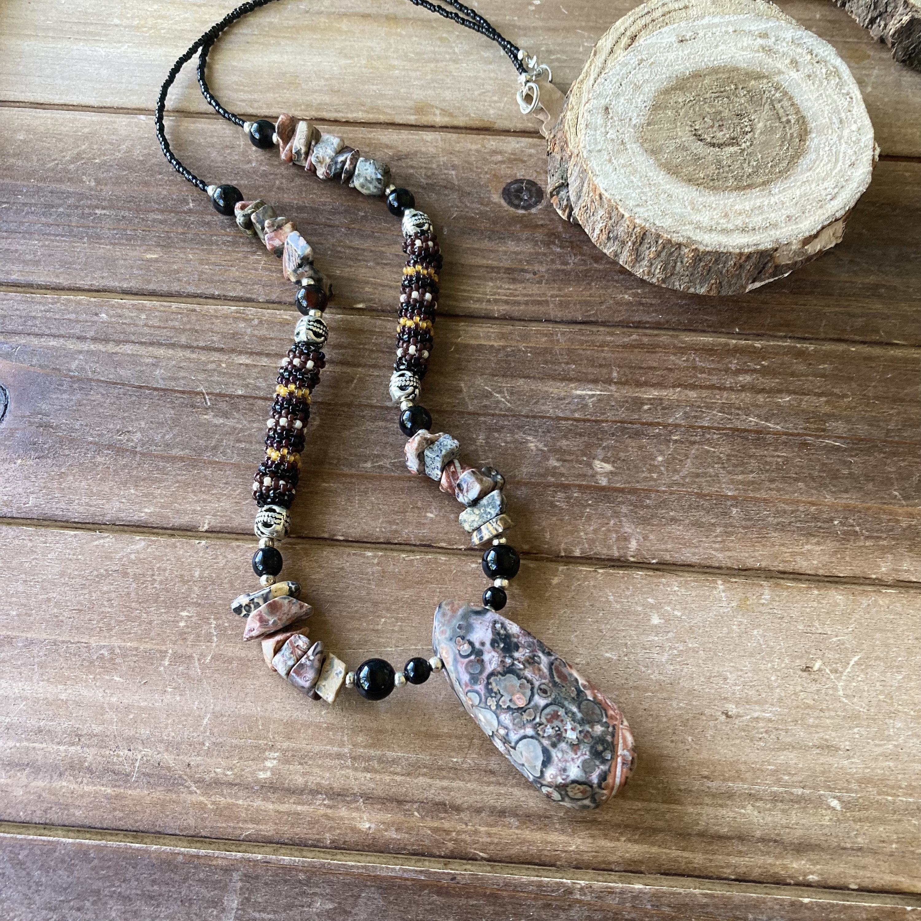 Tribal Natural Leather Necklace, Shaman Pagan Accessories