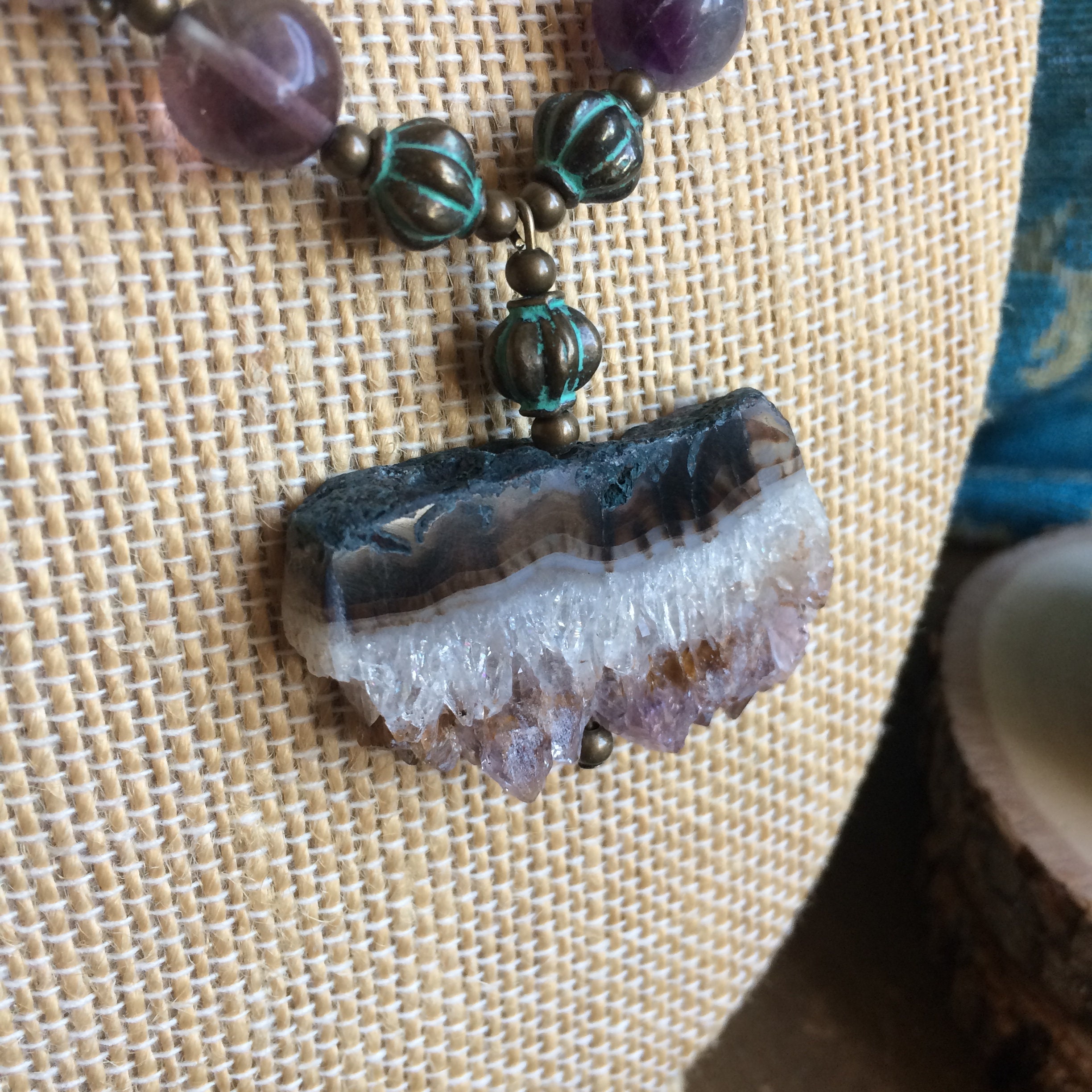 Amethyst Stalactite Trio Pendant