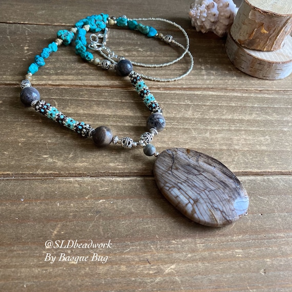Natural Stone Hand Beaded Necklaces Natural Stone Hand Beaded Necklaces