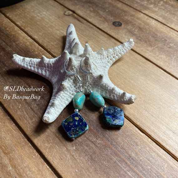 Azurite earrings sale