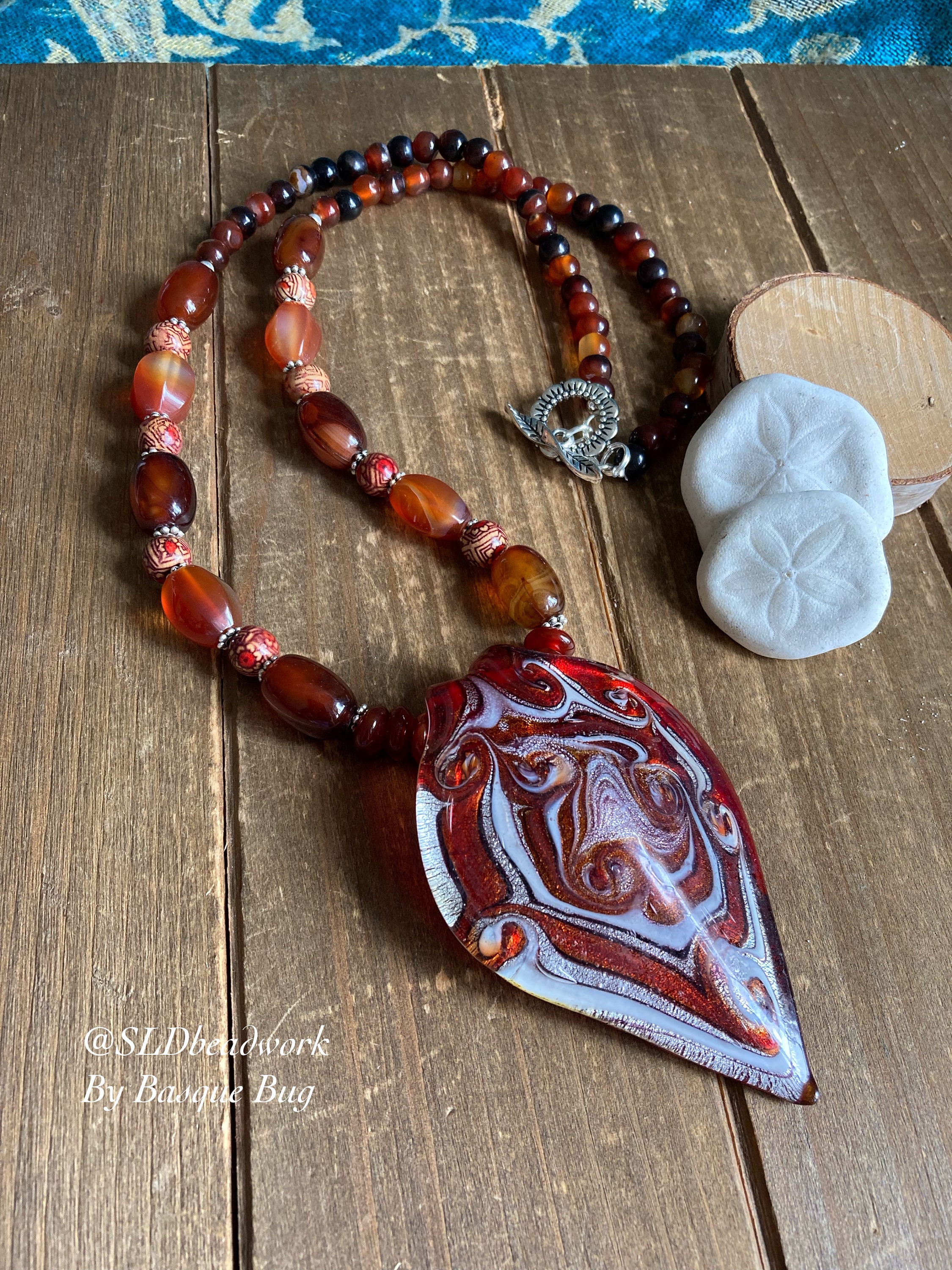 Carnelian Pendant Red Orange Gift for Women Necklace  Artisan Crafted Orange/Red Carnelian Pendant Necklace main image 1