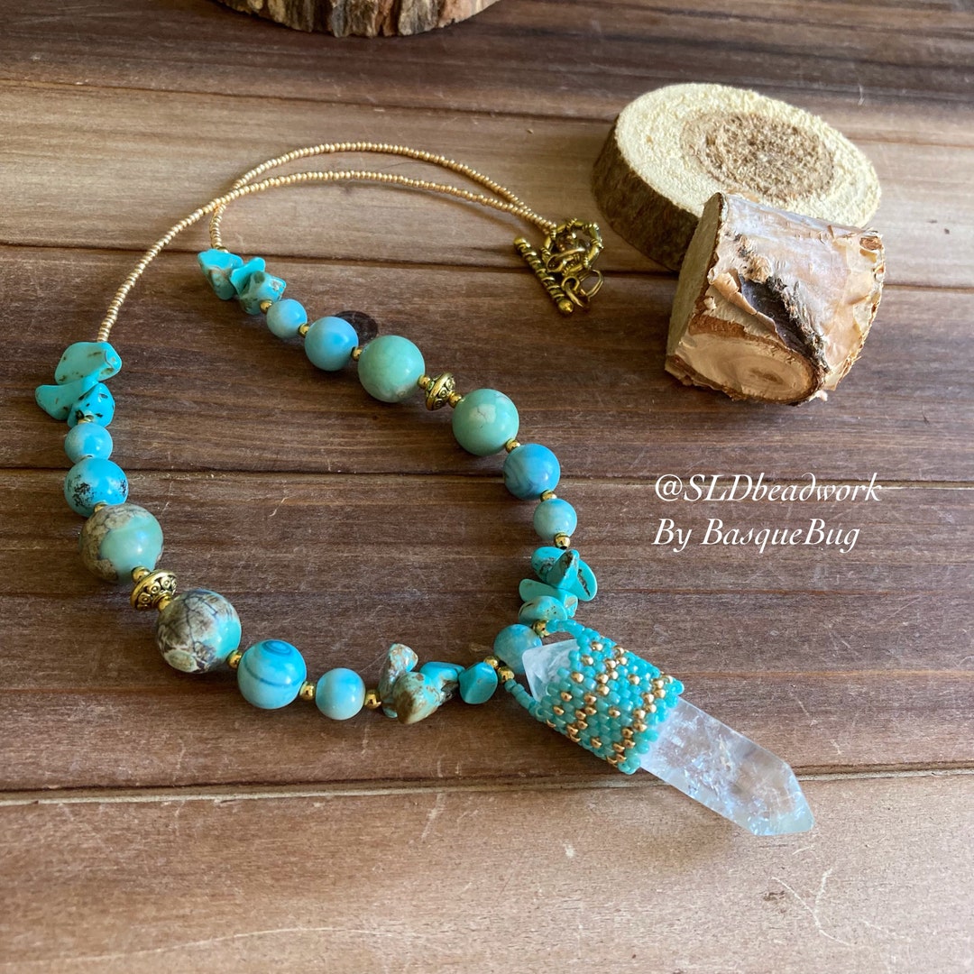 Small Turquoise Pendant Necklace in Silver | Faris Jewels