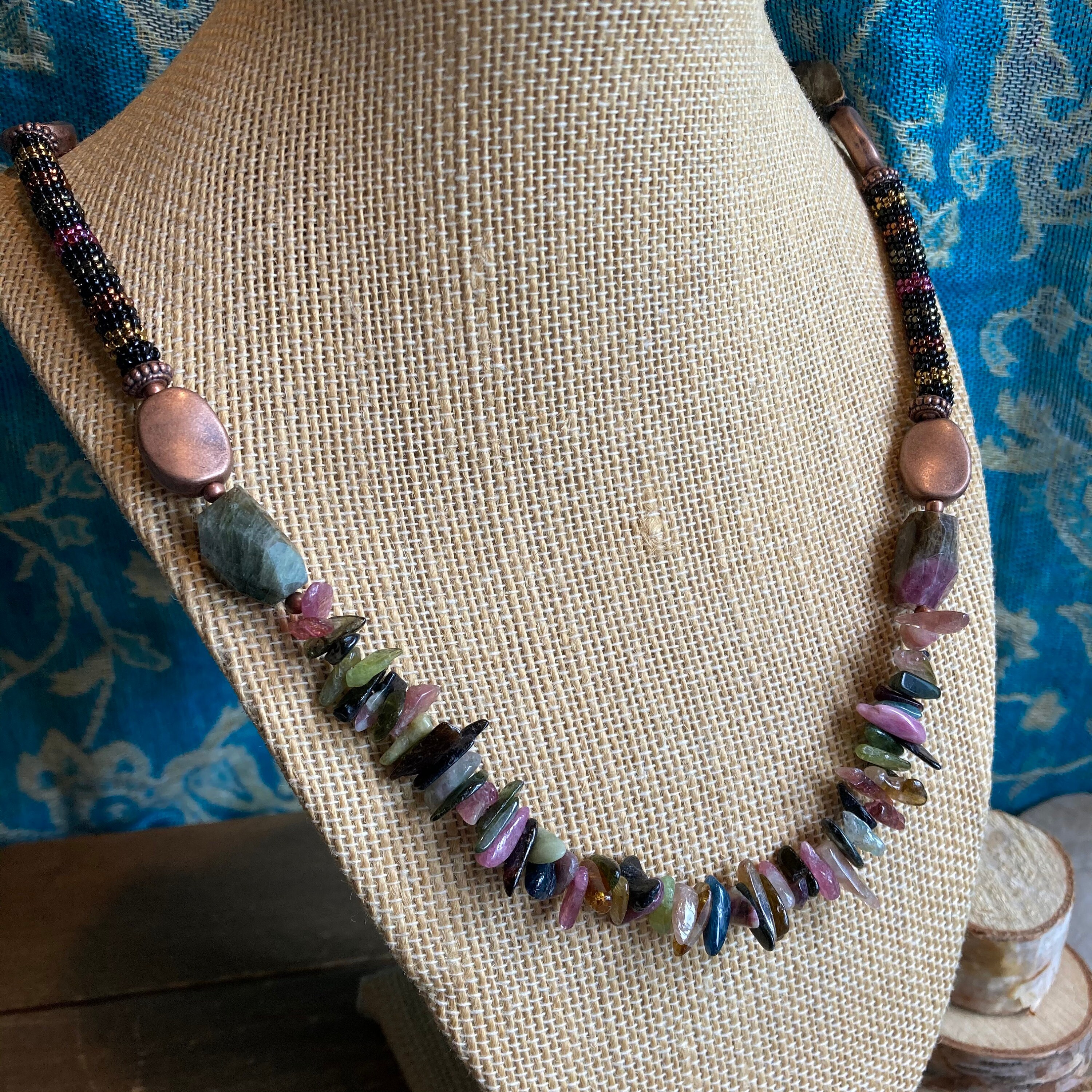 ネックレス・ペンダント Tribal Seed Bead Necklace Tribal Necklace Jasper Peyote Seed Beaded Necklace Natural
