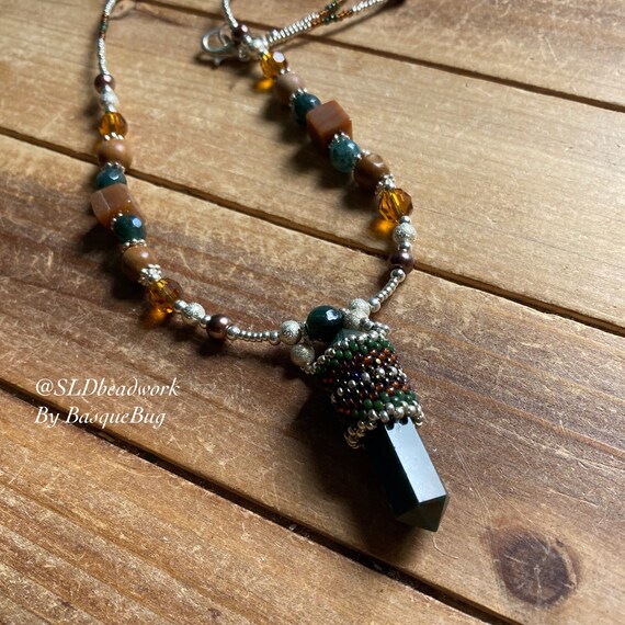 Handmade Natural Gemstone Beaded Necklace - Ethnic Silver Plated Copper Jewelry - Gift Idea