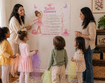 Ballet Glossary for Kids | Printable Preschool Dance Poster | Beginner Ballet Terms