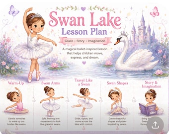 Swan Lake Ballet Storybook Lesson Plan | Creative Movement for Ages 3-5 (Printable)