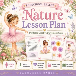 Preschool Ballet Lesson Plan Printable | Nature Theme Creative Movement Activities for Teachers & Homeschool image 2