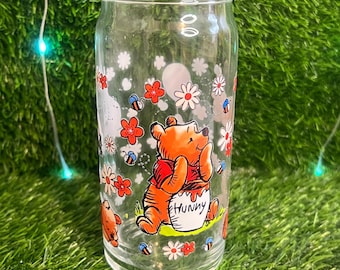 Pooh Bear 12oz Glass Can/Cup