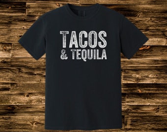 Comfort Colors® Tacos and Tequila Shirt, Funny Tequila Shirt, Cute Taco T-Shirt, Funny Taco Lovers Tshirt Gift, Cinco De Mayo, Mexico Trip