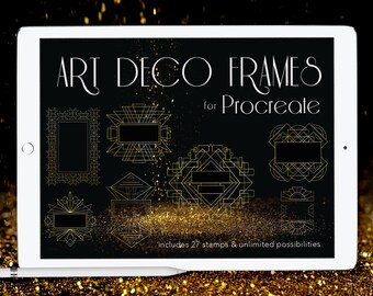 アールデコフレーム - Procreateスタンプセット