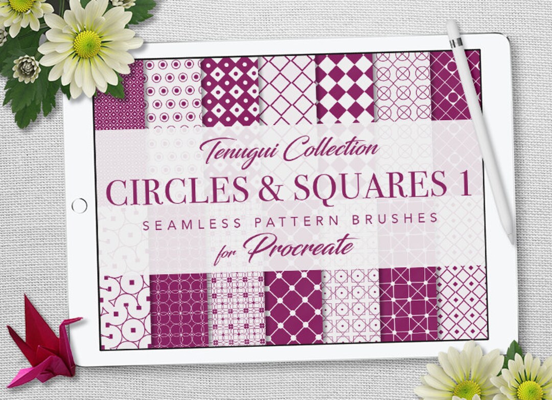 Procreate Seamless Pattern Brushes Circle & Squares Etsy