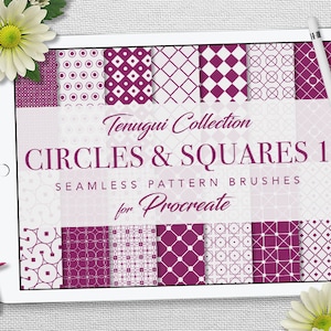 Procreate: Seamless Pattern Brushes - Circle & Squares
