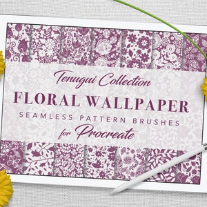 Procreate: Seamless Pattern Brushes -Floral Wallpaper