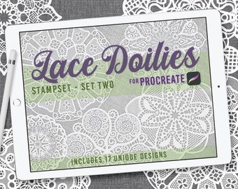 レースドイリー Procreate スタンプセット - セット2
