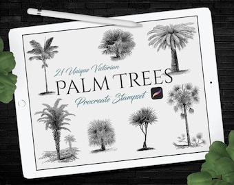 ビクトリア朝のヤシの木のスタンプセット