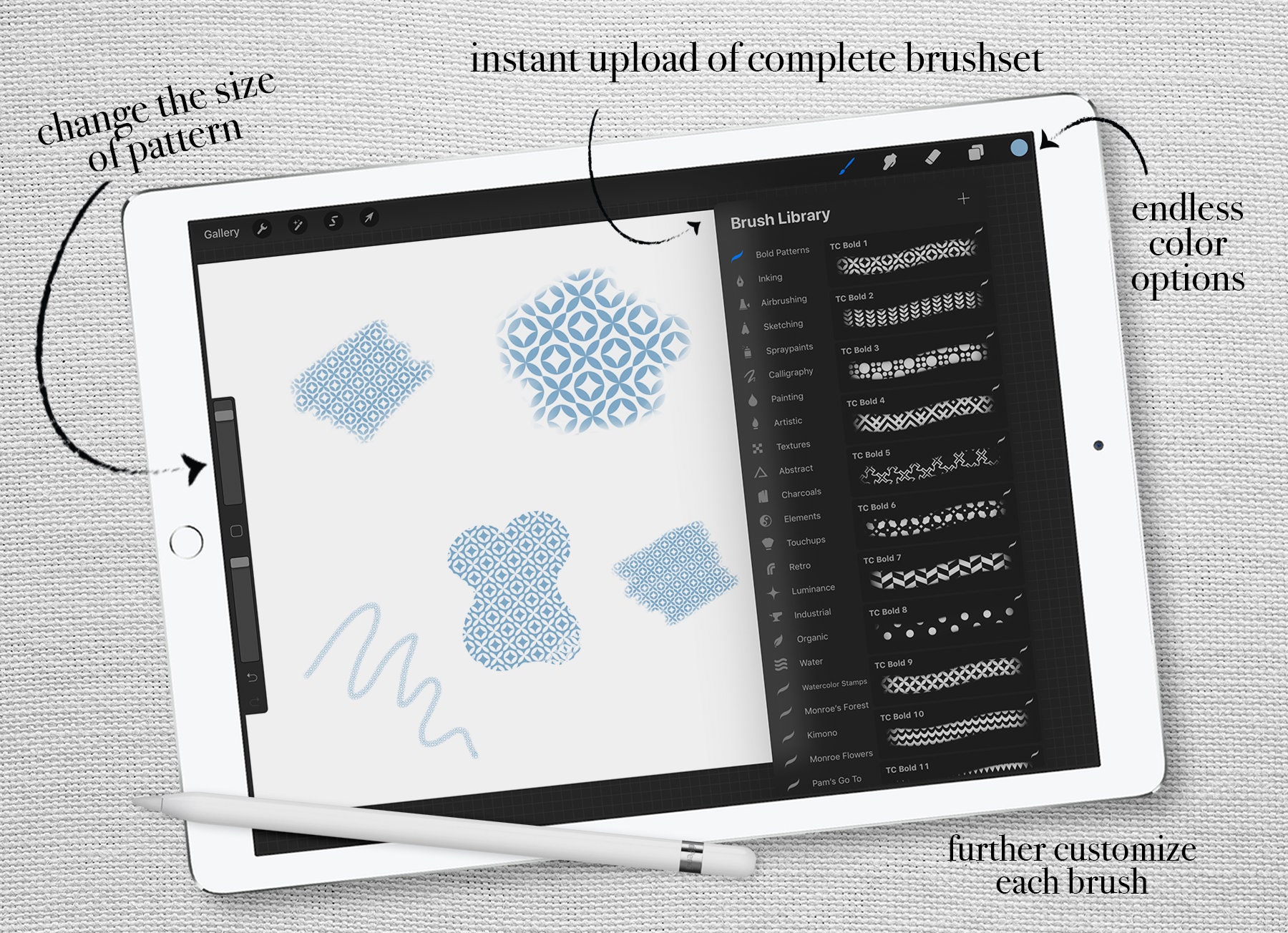 Procreate: Seamless Pattern Brushes - Bold Set 1 - Etsy