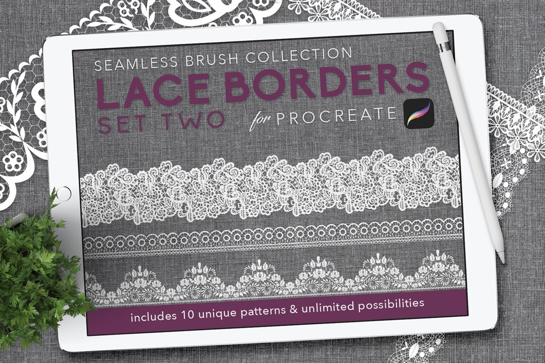 Procreate: Seamless Border Brushes - LACE Set Two - Etsy