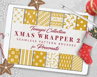 Procreate: Pinceles de patrones sin costuras - Envoltorio navideño 2