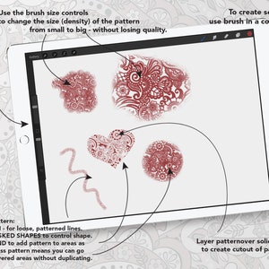 Puede incluir: Un tutorial de ilustraci&oacute;n digital en la pantalla de una tableta que muestra c&oacute;mo crear patrones sin costuras utilizando una herramienta de pincel. El tutorial incluye consejos y trucos para usar la herramienta de pincel para crear patrones, incluyendo c&oacute;mo controlar el tama&ntilde;o y la densidad del patr&oacute;n, c&oacute;mo usar formas enmascaradas para controlar la forma del patr&oacute;n y c&oacute;mo usar la mano alzada para agregar patr&oacute;n a las &aacute;reas seg&uacute;n sea necesario. El tutorial tambi&eacute;n incluye un consejo sobre c&oacute;mo superponer patrones sobre colores s&oacute;lidos para crear recortes de patrones.