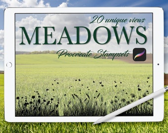 草原のシルエット Procreate スタンプセット