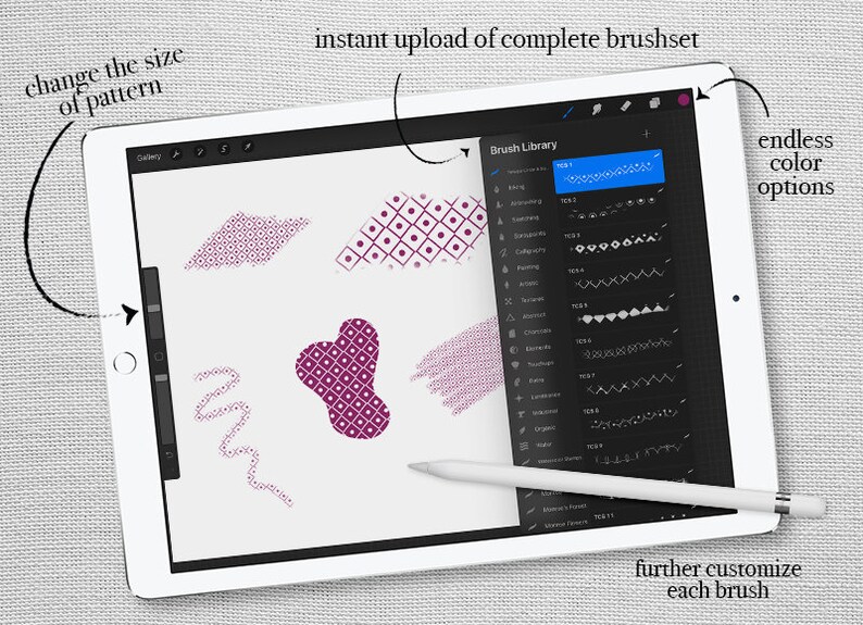 Procreate Seamless Pattern Brushes Circle & Squares Etsy