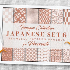Procreate: Seamless Pattern Brushes - Japanese Motifs Set Six - Etsy