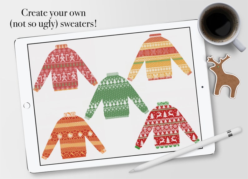 Procreate Seamless Pattern Brushes Christmas Sweaters Etsy