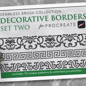 Procreate: Seamless Border Brushes - DECORATIVE Set Two