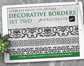 Procreate: シームレスボーダーブラシ - 装飾セット2