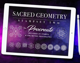 Procreate スタンプ: 神聖幾何学セット 2