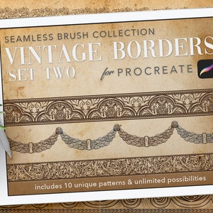 Procreate: Brosses VINTAGE BORDER sans couture - Set Two