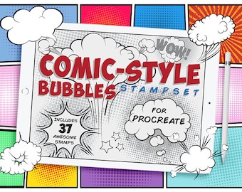 Procreateスタンプ：コミック風の泡