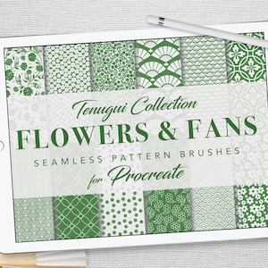 Procreate: Flowers & Fans Seamless Pattern Brushes