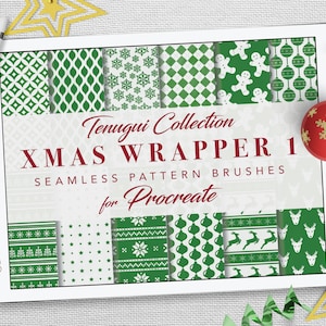 Procreate: Seamless Pattern Brushes - Xmas Wrapper 1