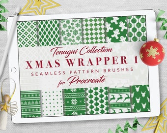 Procreate: Pinceles de patrones sin costuras - Envoltorio navideño 1