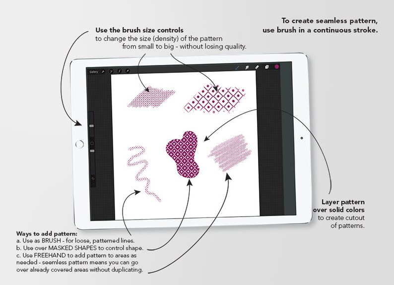 Procreate Seamless Pattern Brushes Circle & Squares Etsy