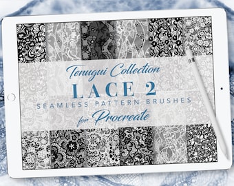 Procreate: シームレスパターンブラシ - LACE セット 2 - 個人使用