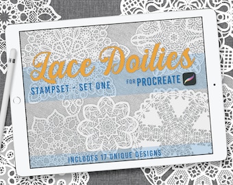 レースドイリー Procreate スタンプセット - セット 1