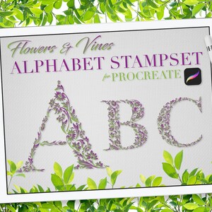 Blumen & Ranken Alphabet Procreate Stempelset