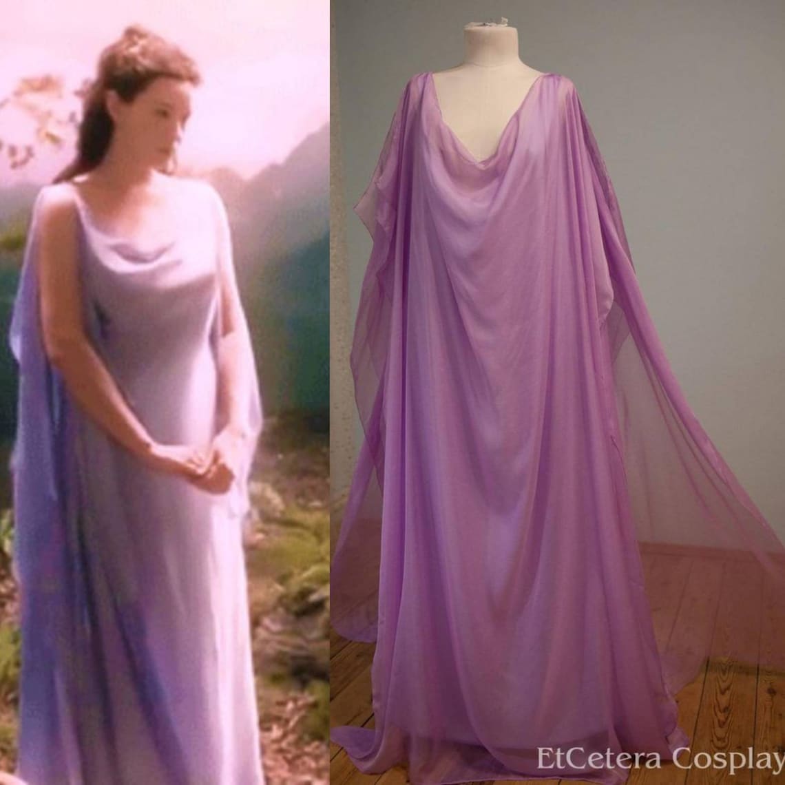 Arwen Dream Dress Silk Lilac Nightgown Lord Of The Rings | Etsy