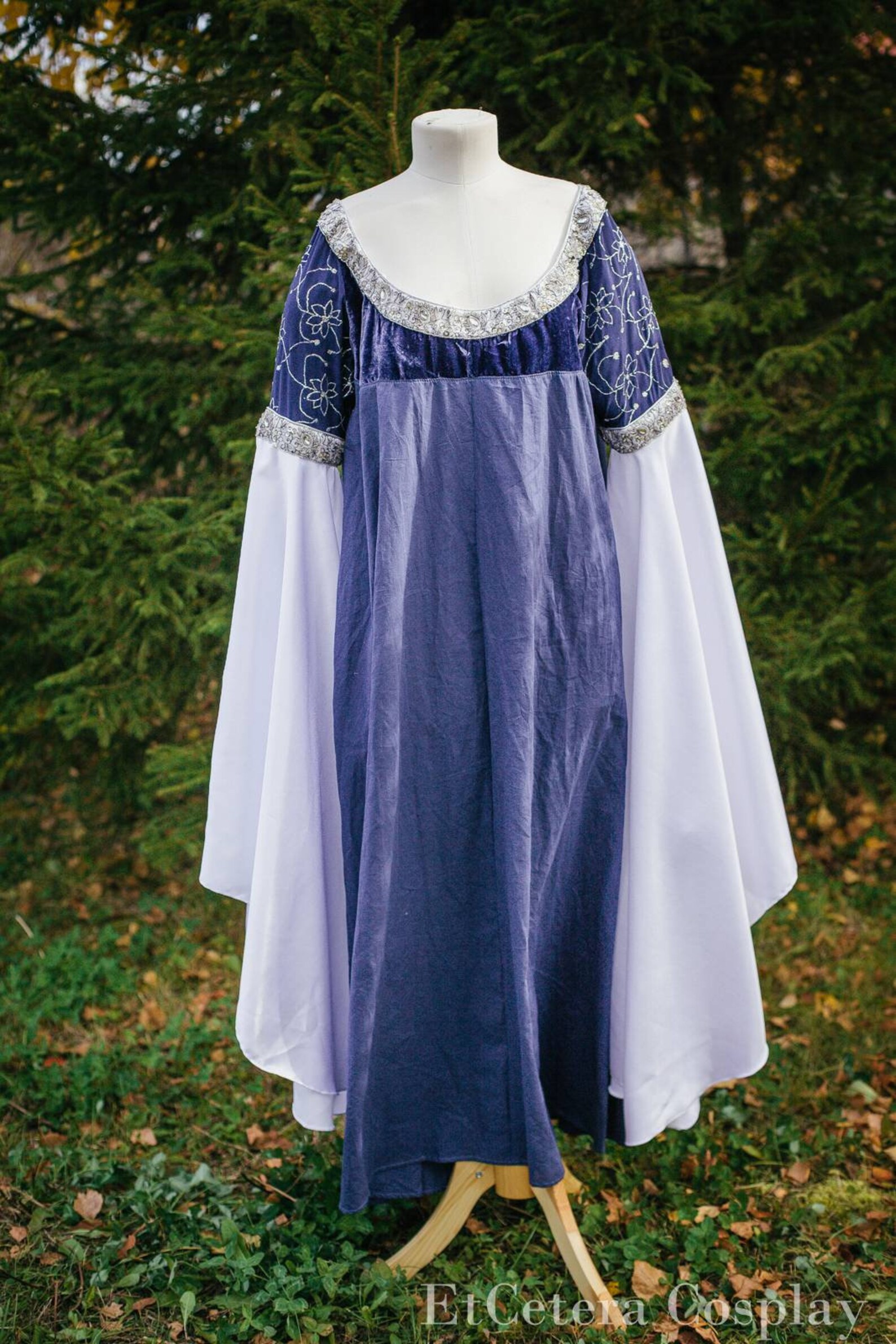 Arwen Undomiel Blue Silk Dress Lord Of The Rings Cosplay | Etsy