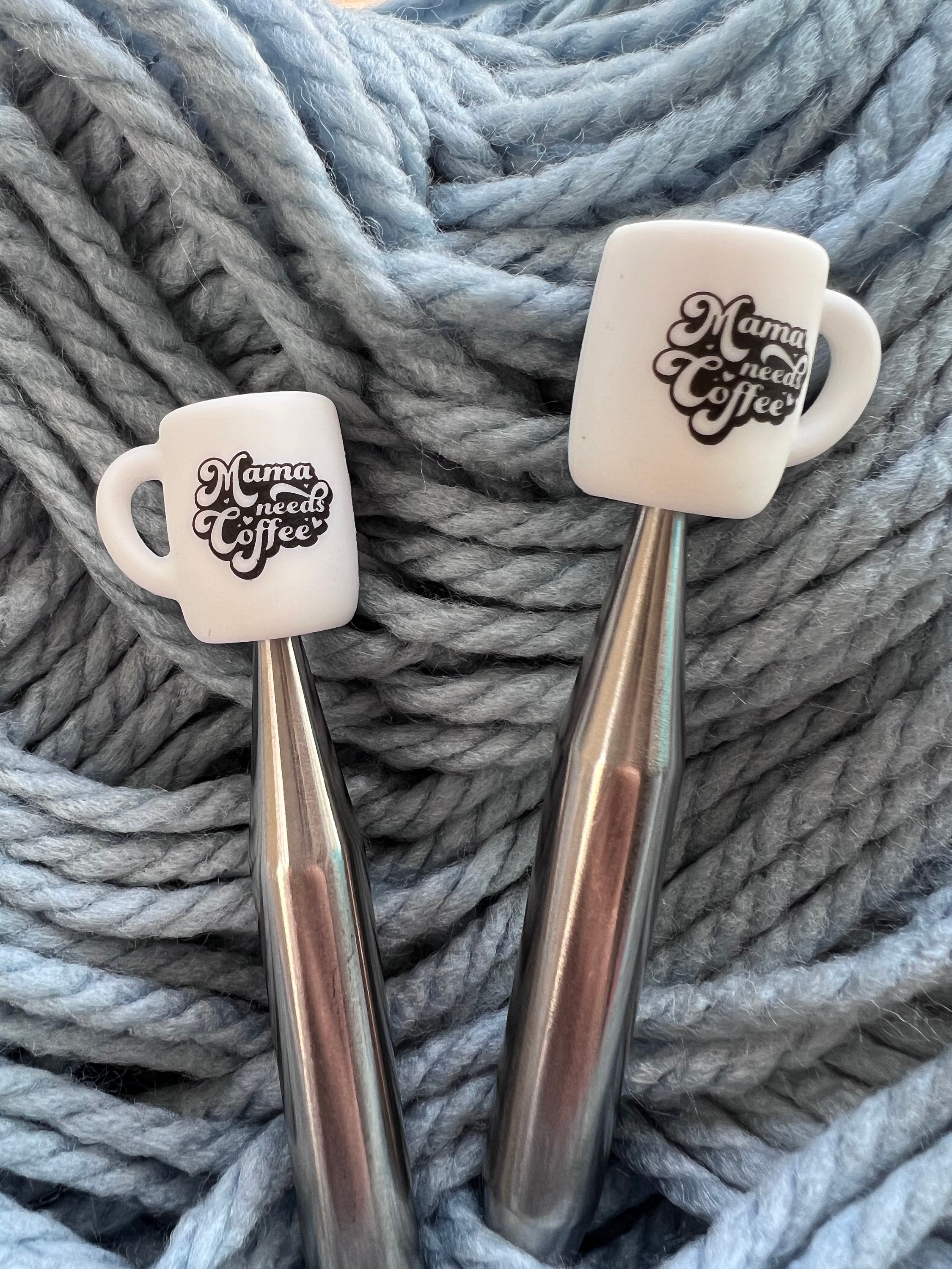 Knitting Needle holders  Pink Coffee Cup Stoppers – The Knitting Lounge