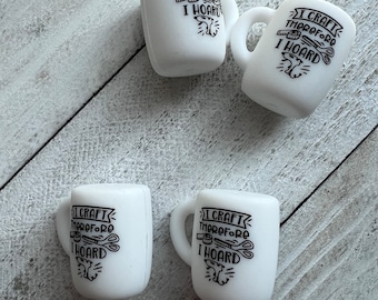 Knitting Needle Stoppers! Set of Two: Coffee Mug Needle Minders for Knitting