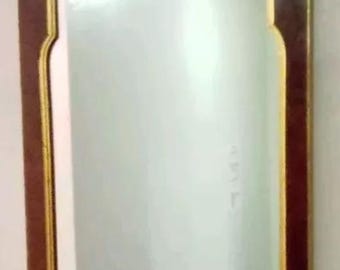 Espejo antiguo de madera dorada de La Barge, de mediados de siglo, excepcional, n.° 1609, 101 x 43 cm, fabricado en Italia.