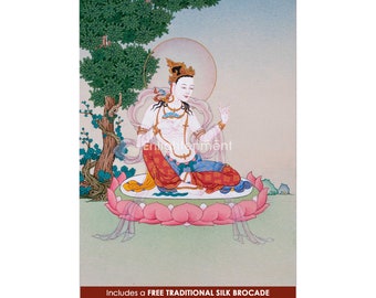 Dakini Sukhasiddhi Thangka for Contemplation, A Buddhist Gift for Practice, Sukha siddhi Scroll-art FREE SILK BROCADE, Spiritual Awakening