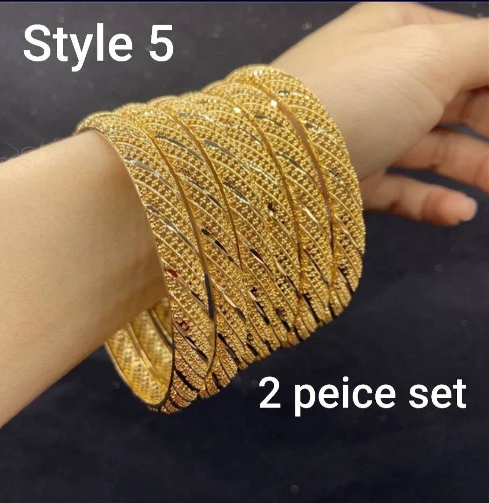 18k gold plated Indian bangles bracelet women's fashion Etsy