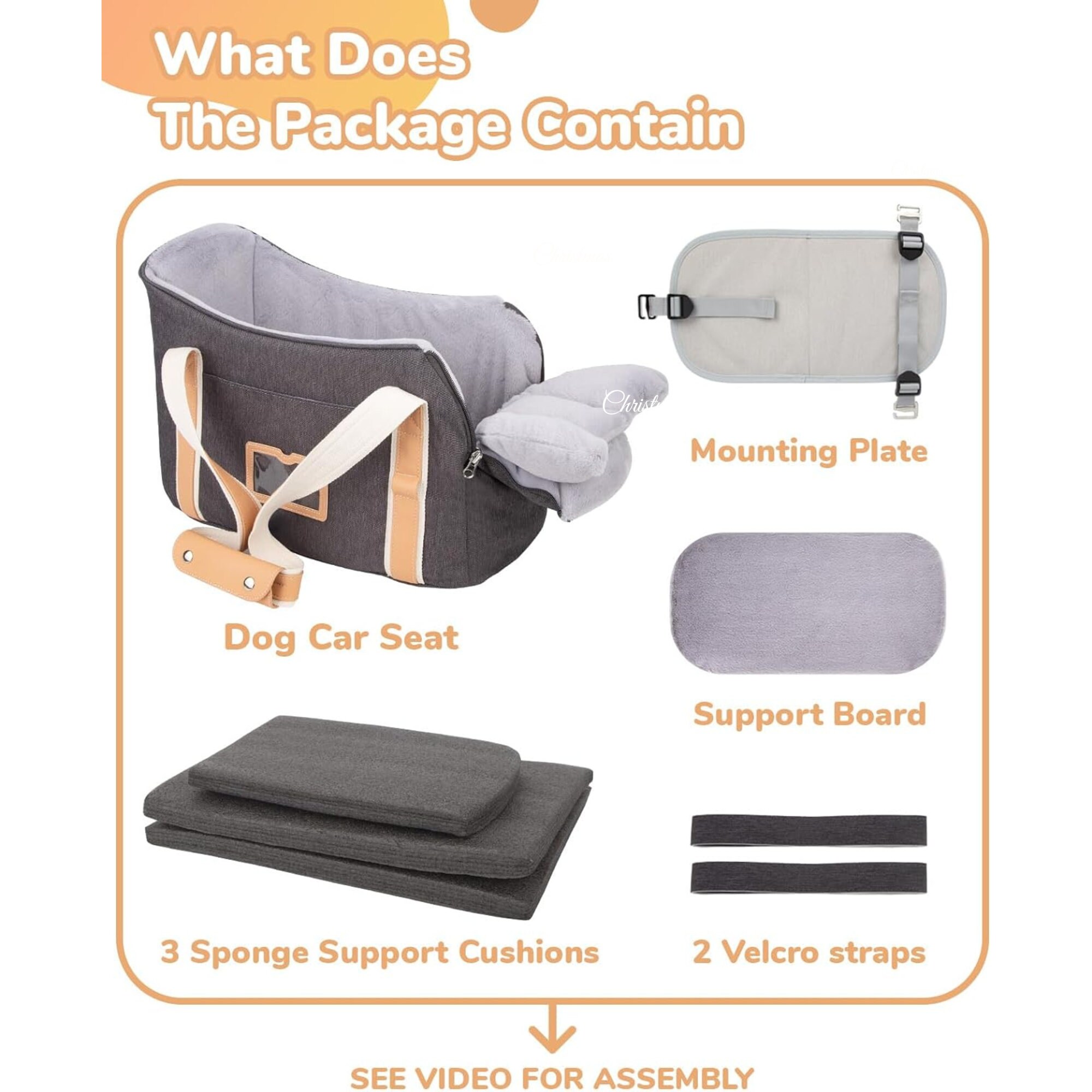 thumbnail image 2 of Dog Car Seat For Small Dogs, Portable Center Console Dog Car Seat, Pet Travel Backpack With Safe Protection Hooks And Double Fixation Seat Belts, Suitable For Small Dogs & Cat Under 12 2 of 14