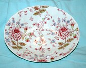 Rose Chintz Oval Bowl Johnson Bros Vegetable Vintage Transferware