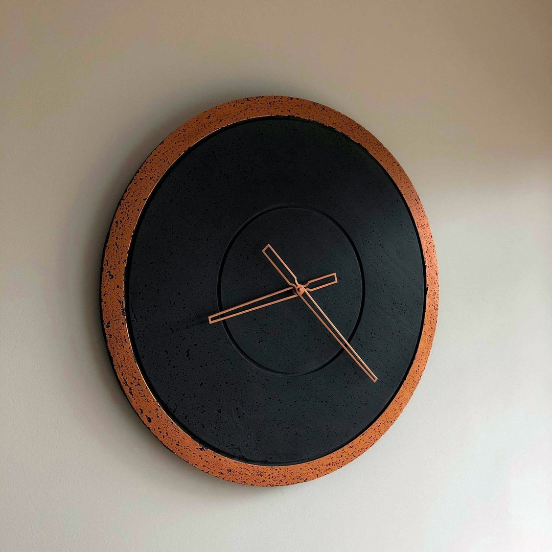 Modern Wall Clock Handmade of Concrete Diam. 60 Cm Minimalist ...