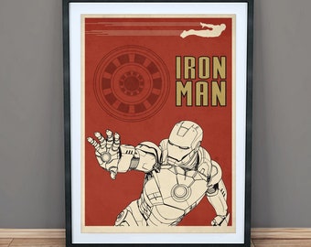 Iron Man - Impresión de arte de película minimalista - Póster - Arte de pared